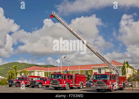 Fire Service Vehicles Philipsberg Saint Martin West Indies Stock Photo