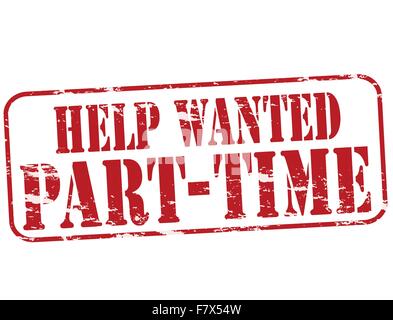 Help wanted part time Stock Vector