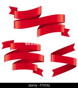 Celebration Curved Ribbons Variations Isolated on White Stock Vector ...