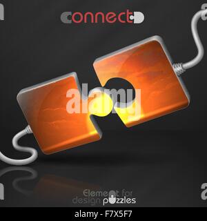 Modern Puzzle Template. Stock Vector