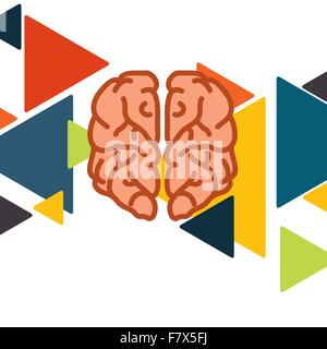 Brain In Flat Design Stock Vector