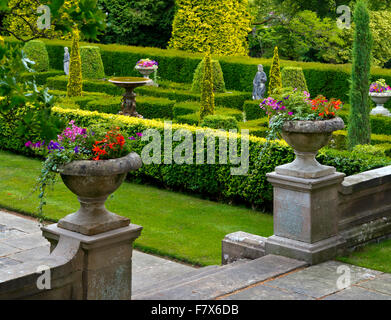 The Italian Garden at Thornbridge Hall a country house near Great Longstone Derbyshire Dales Peak District England UK Stock Photo