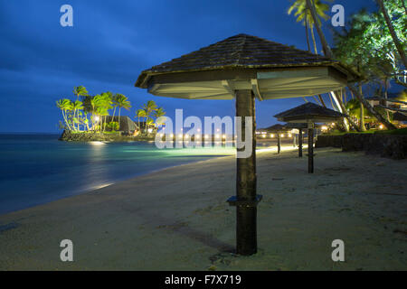 Beach at The Warwick Hotel, Coral Coast, Viti Levu, Fiji (PR) Stock Photo