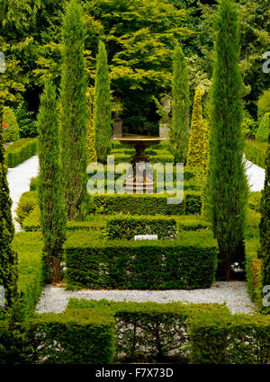 The Italian Garden at Thornbridge Hall a country house near Great Longstone Derbyshire Dales Peak District England UK Stock Photo