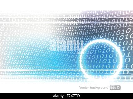 Binary code technology background. Stock Vector