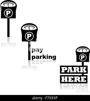 Parking meter icons Stock Vector