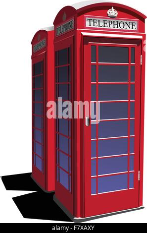 London red public phone  box. Vector illustration Stock Vector