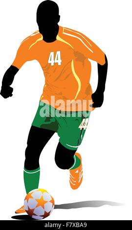 Soccer players with a ball Vector illustration Stock Vector Image & Art ...