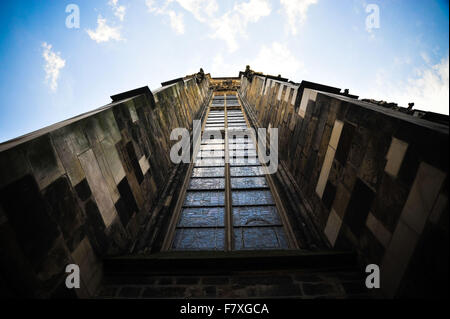 Looking up at the Aachen Cathedral Stock Photo