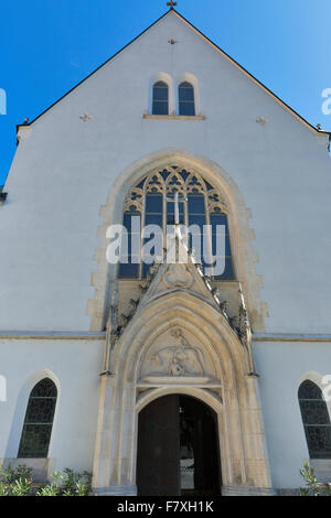 Neo Gothic Parish Church of Saint Martin at Bled lake in Slovenia Stock Photo