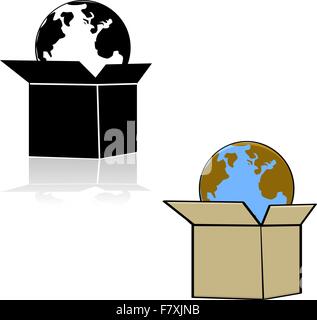 Earth in a box Stock Vector