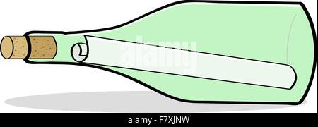 Message in a bottle Stock Vector