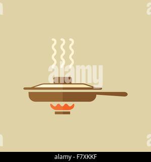 Pan. Food Flat Icon Stock Vector