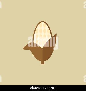 Corn. Food Flat Icon Stock Vector