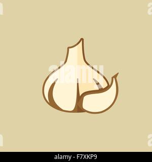 Garlic. Food Flat Icon Stock Vector