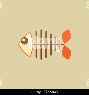Fish. Food Flat Icon Stock Vector