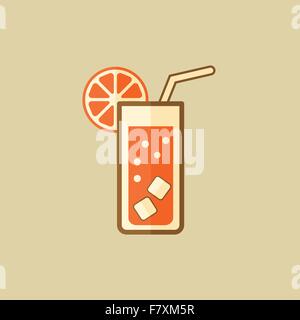 Cocktail. Drink Flat Icon Stock Vector