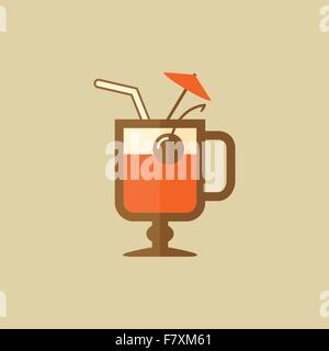 Cocktail. Drink Flat Icon Stock Vector