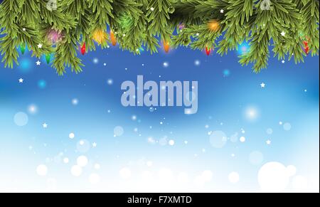 Christmas background with decorated tree Stock Vector