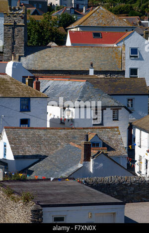 Rooftops in Gorran Haven Cornwall Stock Photo
