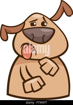 dog expressing yuck cartoon illustration Stock Vector