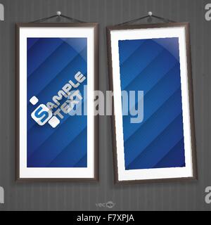 Two  Frames Of Picture On A Striped Old Wall Stock Vector