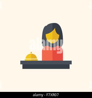 Hotel Desk Travel Flat Icon Stock Vector