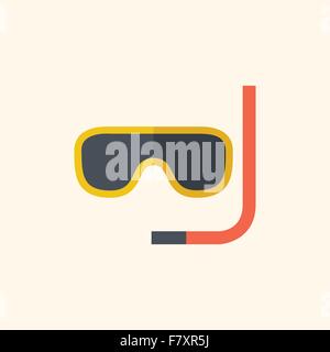 Snorkeling. Travel Flat Icon Stock Vector