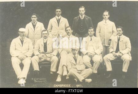 Photographic postcard of winning Cambridge boat race crew Stock Photo