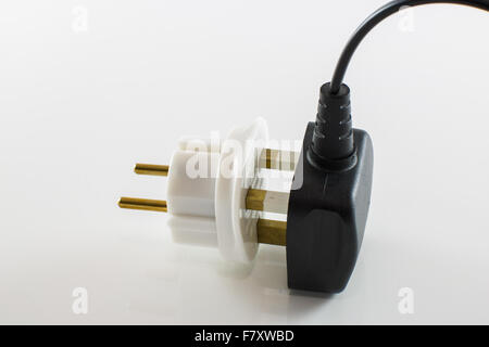 European plug adapter on a white background Stock Photo