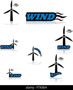 wind energy power turbine icons set vector Stock Vector Image & Art - Alamy