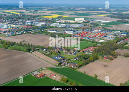 damme (dümmer) from above, vechta district, niedersachsen, germany