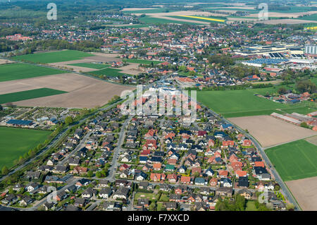 damme (dümmer) from above, vechta district, niedersachsen, germany