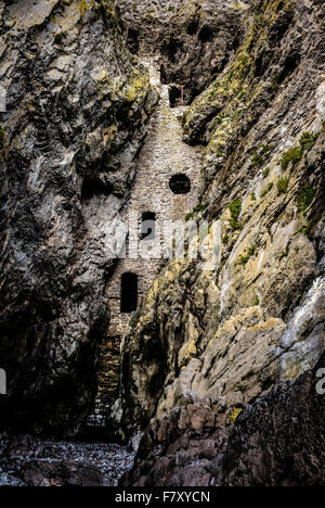 Culver Hole a historic dovecote built into cliffs near Port Eynon on the Gower peninsula in South Wales UK Stock Photo