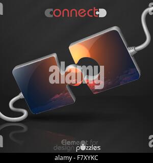 Modern Puzzle Template. Stock Vector