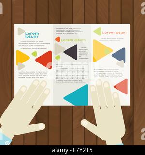 Flat Design, Brochure Template Stock Vector