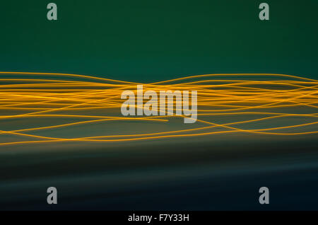 Green abstract background. Lines and curves concept of speed. Photo result Stock Photo