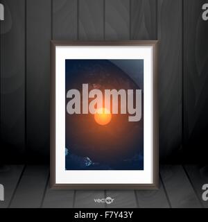 Photo Frame On The Wall Stock Vector