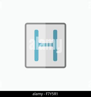 Hospital Flat Icon Stock Vector