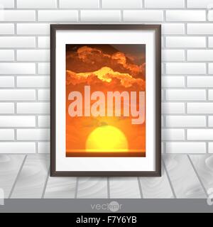 Photo Frame On The Wall Stock Vector