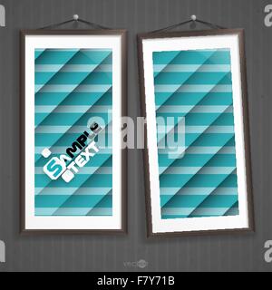 Two  Frames Of Picture On A Striped Old Wall Stock Vector