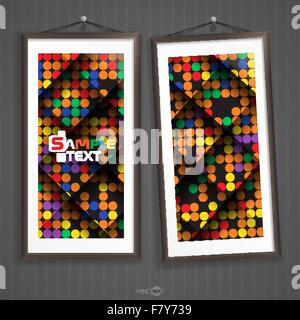 Two  Frames Of Picture On A Striped Old Wall Stock Vector