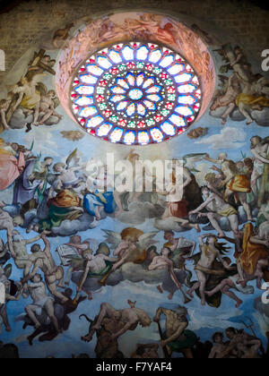 Detail of 'The Last Judgment (1569)' by Ferraù Fenzoni in the cathedral of Todi - Perugia, Italy Stock Photo