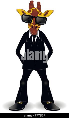 giraffe in a suit Stock Vector