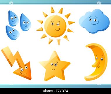 nature or weather cartoon elements Stock Vector