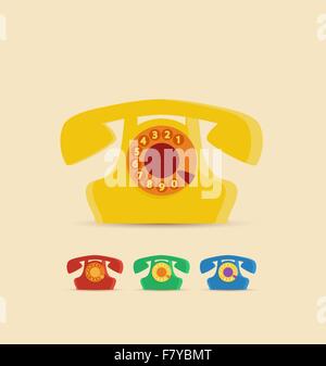 Retro phone icon set. Black phone symbols Stock Vector Image & Art - Alamy