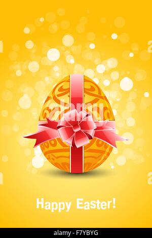 Golden Egg with ornament decoration Stock Vector