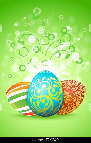 Easter Background with Decorated Eggs Stock Vector