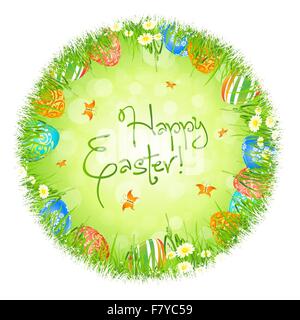 Easter Eggs in the Grass Stock Vector