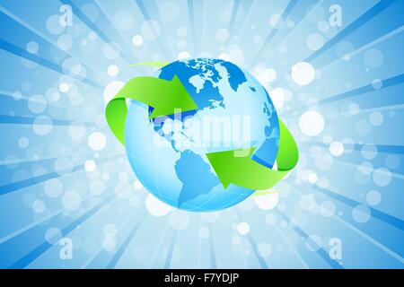 Blue Background with Planet Earth Stock Vector